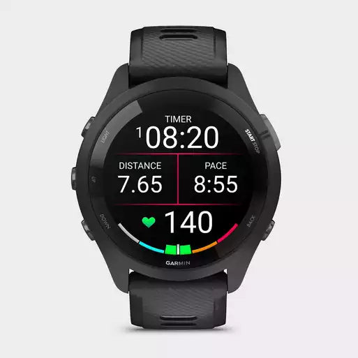 Garmin - 265 Black Bezel and Case with Black/Powder Gray Silicone Band